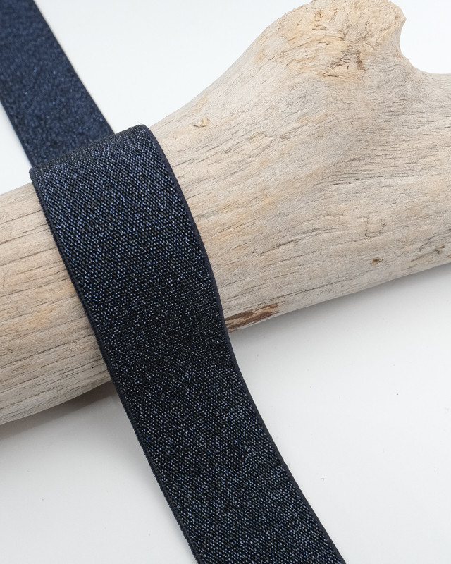 Elastique Lurex 25MM Bleu Marine - Maison Klem